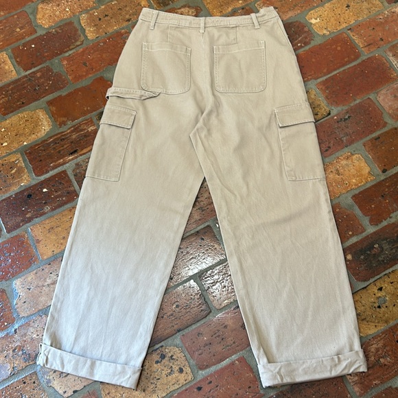 Sandy Liang X Target Cargo Carpenter Pants Tan Wide Leg High Rise sz 8 - Picture 7 of 13